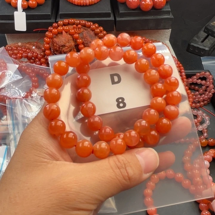 南红玛瑙未镶嵌多样性发货默认微瑕称重9mm2条