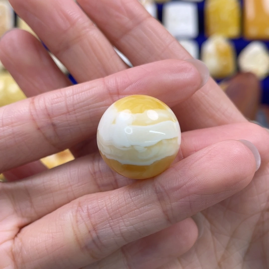 蜜蜡裸石未镶嵌琥珀蜜蜡珠子卡20.8mm