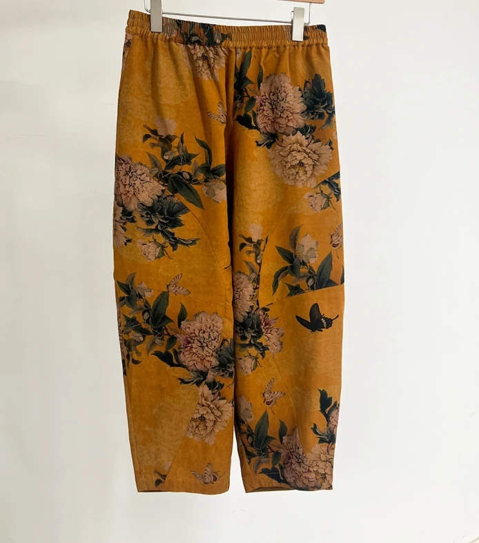 【十三郎】新中式真丝新款休闲裤242325