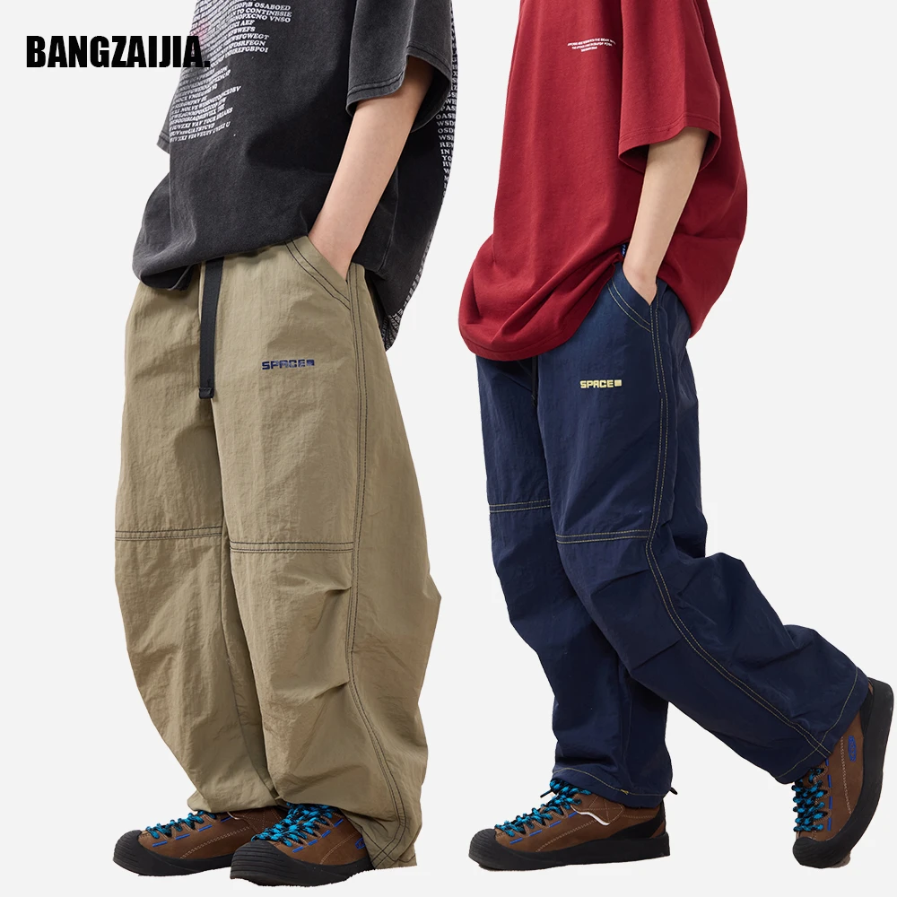 邦仔家日系男童休闲裤2025春季新款儿童宽松直筒裤男孩帅气工装裤