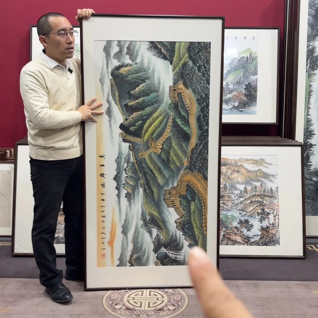 国画手绘作品带框160/80