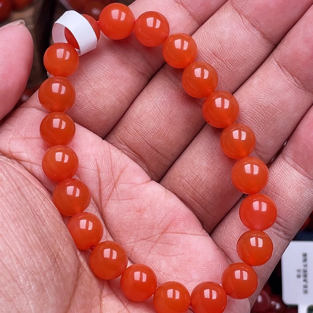 南红玛瑙未镶嵌手链南红凉山樱桃红卡9