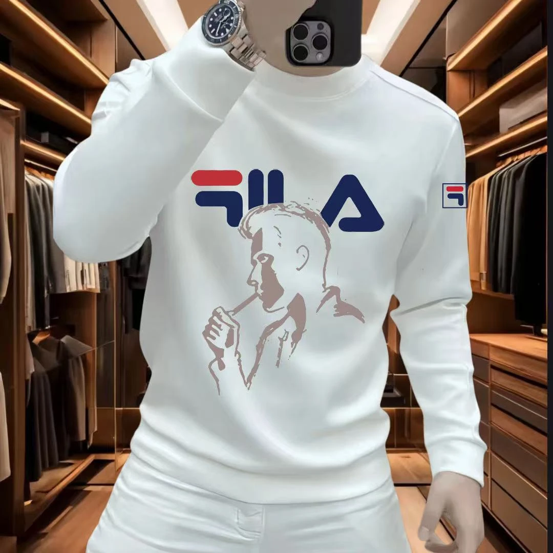 秋冬季新款时尚潮流印花卫衣男士时尚套头圆领长袖休闲百搭上衣