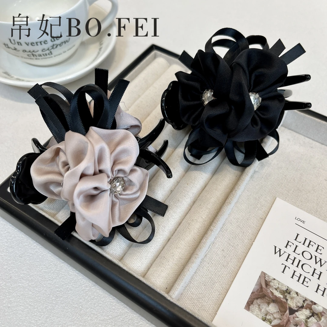 帛妃温柔精致花朵百搭优雅时尚丸子夹发夹甜美头饰