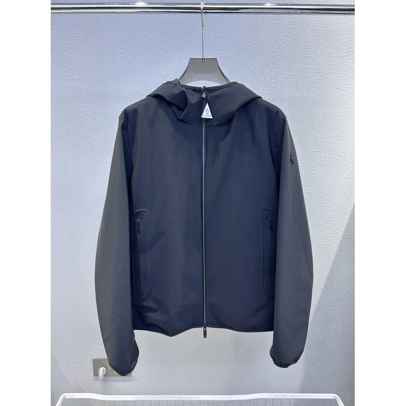 现货Moncler盟可睐 1A00047 DUSLER 黑标logo薄款防风连帽羽绒服