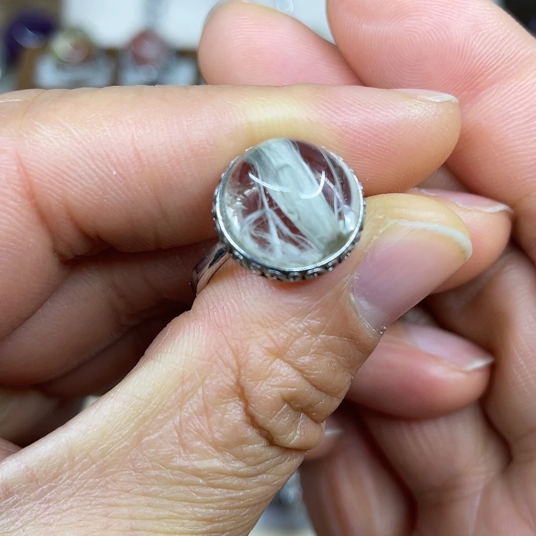 【闪购商品】银S925镶嵌珠宝半成品水晶戒指