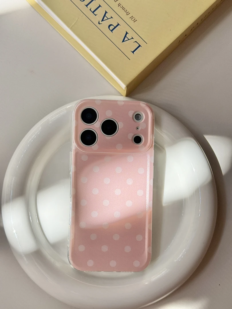 巴黎多色系波点适用多型号手机的全包防摔软质手机壳