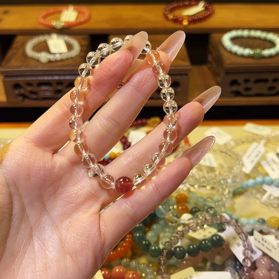 水晶手链银S925镶嵌白水601