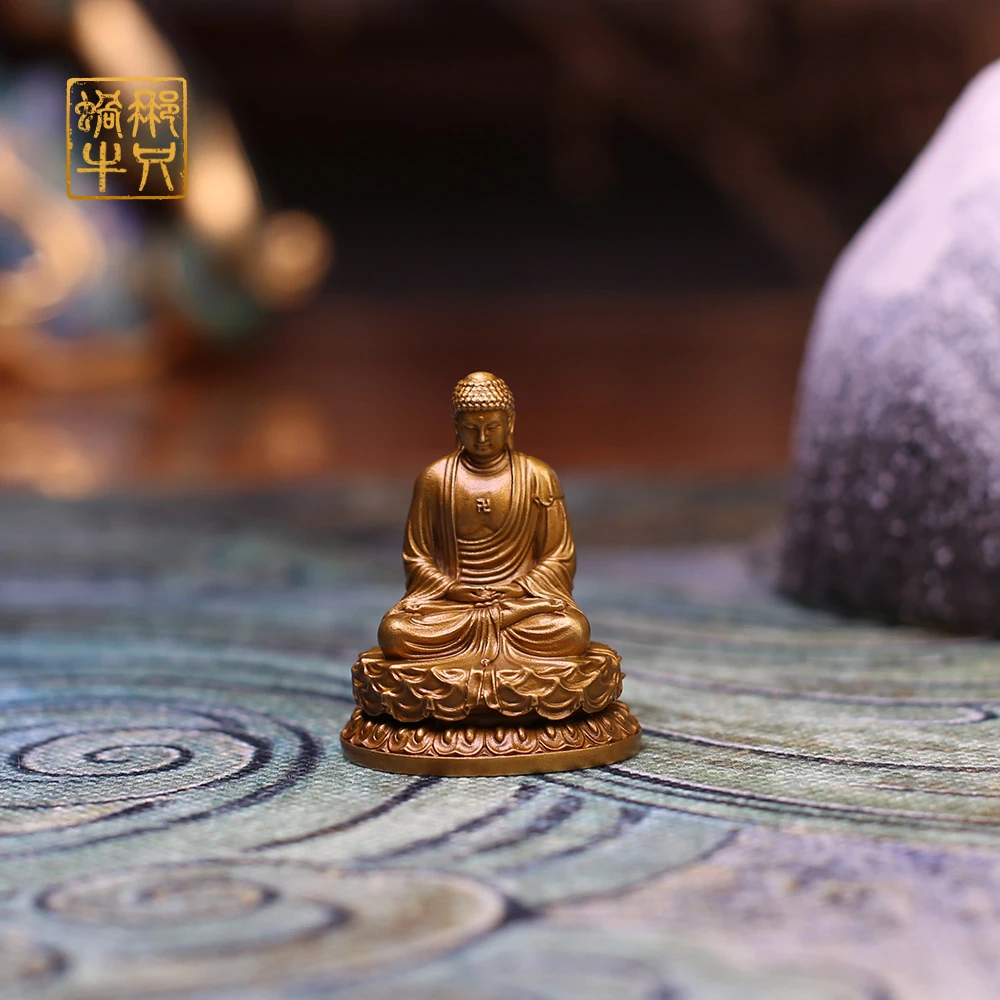 那只蜗牛 5#坐释迦黄铜办公室书房摆件礼品铜工艺品