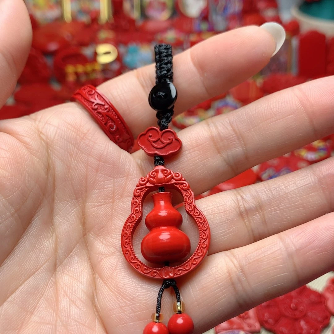 天然辰砂工艺品朱砂钥匙扣