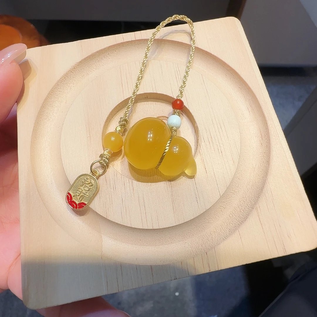 琥珀未镶嵌珠宝奇石蜜蜡葫芦挂件