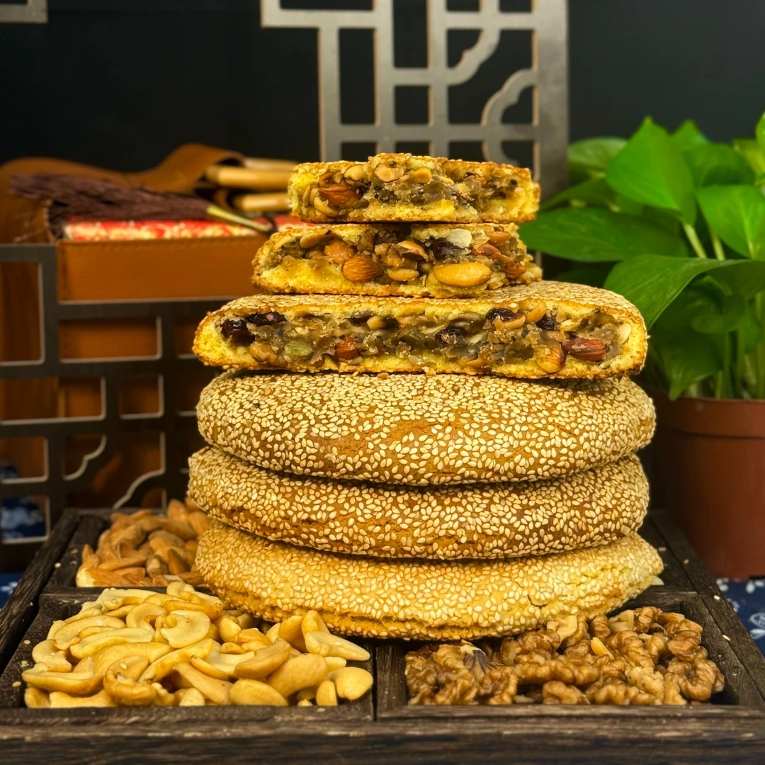 朱记和【花花推荐）纯手工制作非遗美食柴火月饼 果木烤制新鲜出炉