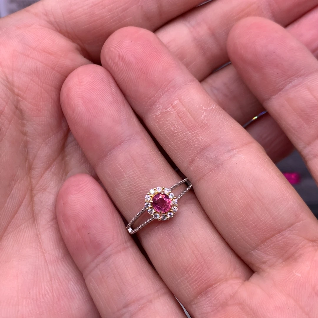 碧玺银S925镶嵌戒指