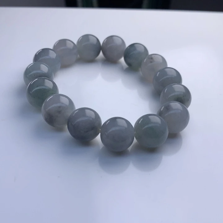 翡翠手串未镶嵌13.3mm！