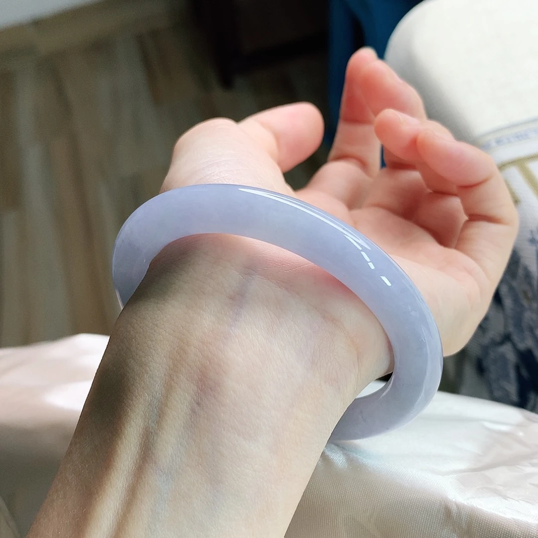 未镶嵌手镯翡翠56.1圈口紫罗兰美人条02