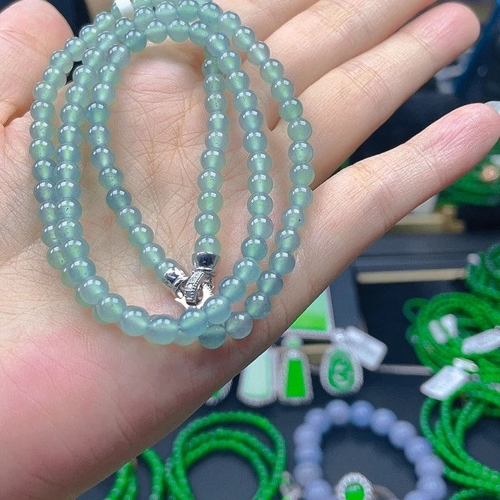 翡翠未镶嵌颈饰天然A货翡翠 玻璃种晴水底5