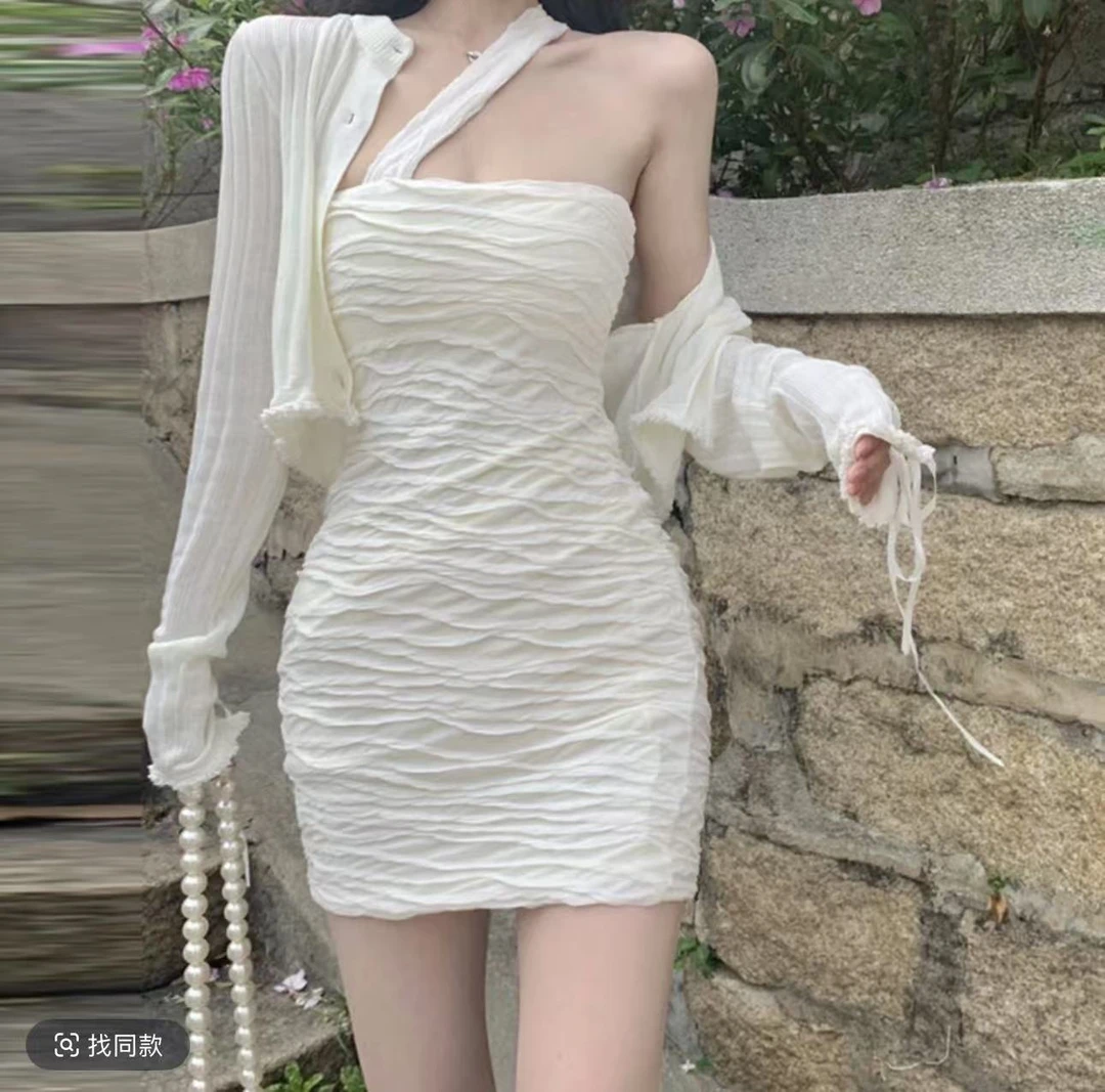 801-999号 kio魚杂款女装辣妹连衣裙修身包臀裙显瘦气质