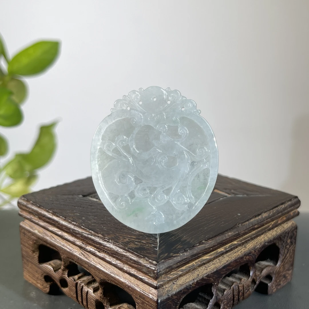 JGB23-44  天然缅甸A货翡翠  仿古牌