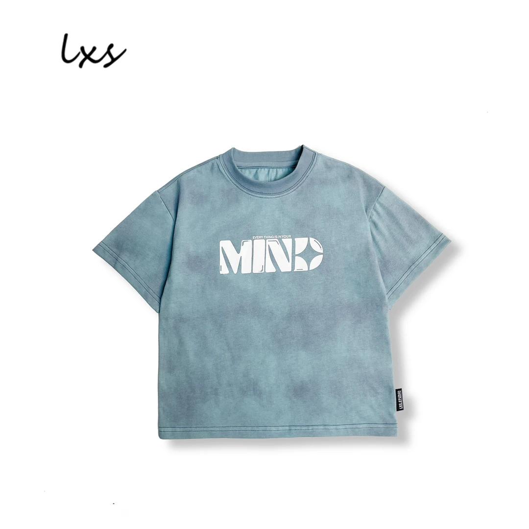 舅舅严选童装夏季男童潮韩版百搭时尚宽松休闲圆领套头短袖C88816