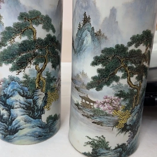 茶盏手工绘画山水冒同
