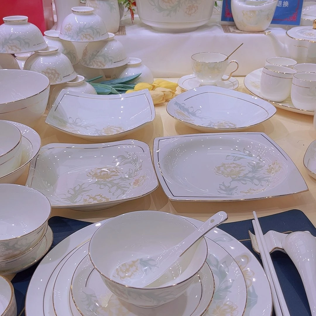 45%以上骨粉骨瓷描金清雅一整套