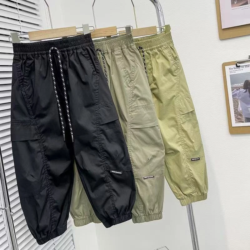 童装2025夏季薄款男童工装裤儿童防蚊裤中大童帅气学生长裤休闲裤