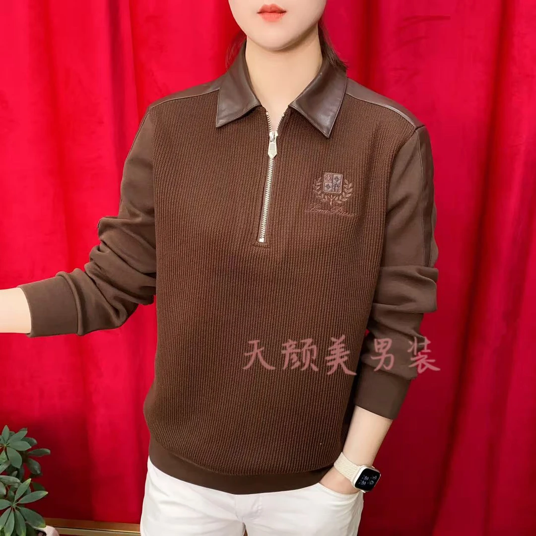 男士男装简约秋冬翻领休闲半拉链长袖秋季卫衣9159
