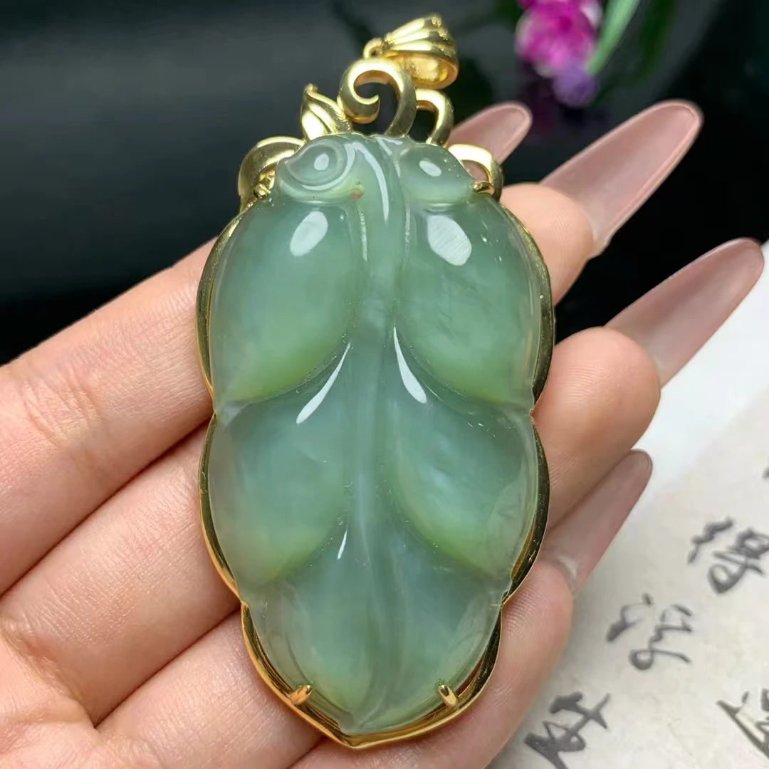 和田玉碧玉猫眼【金枝玉叶】挂件气质时尚