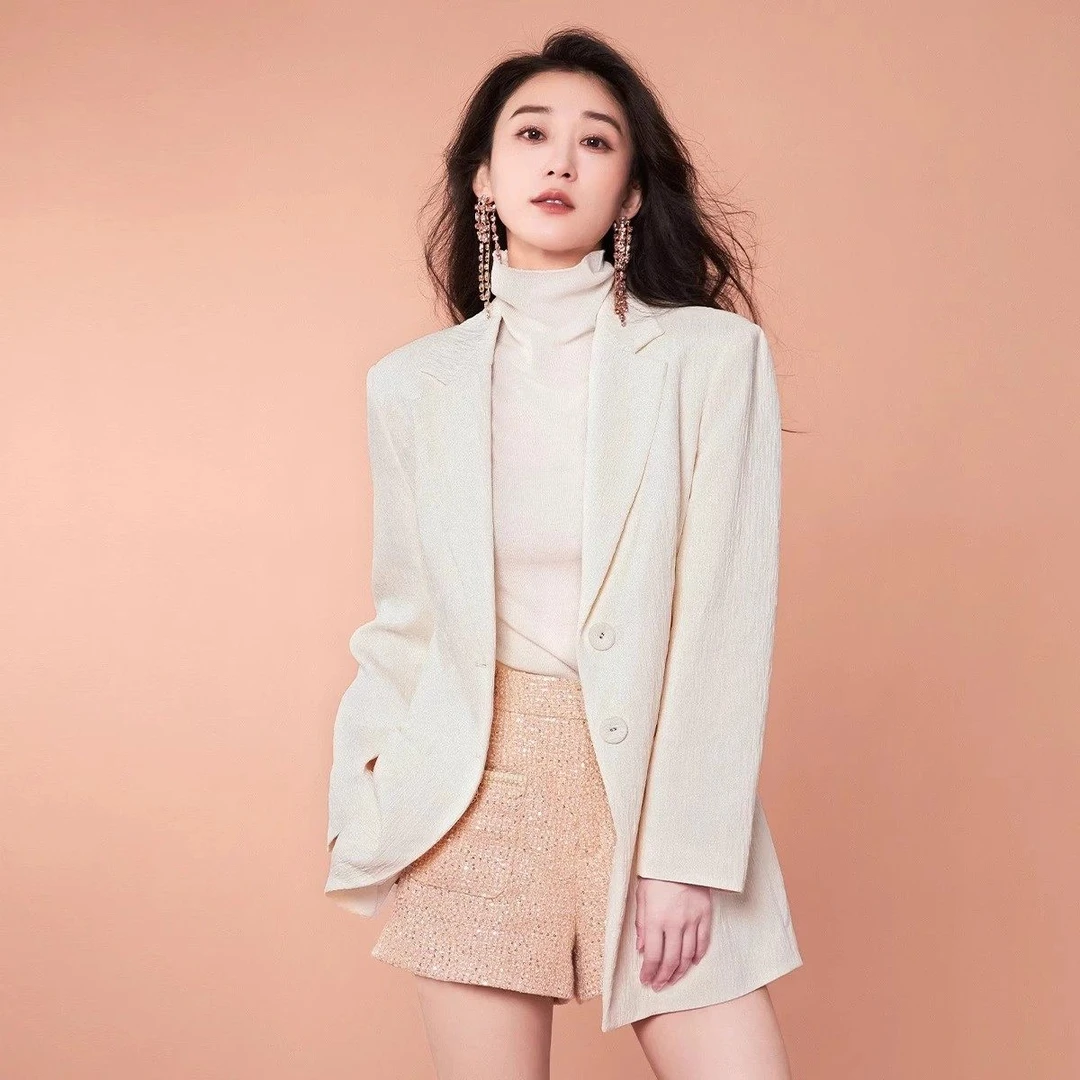 23KAS1534伊华欧秀秋冬肌理感中长款收腰休闲西装外套1589