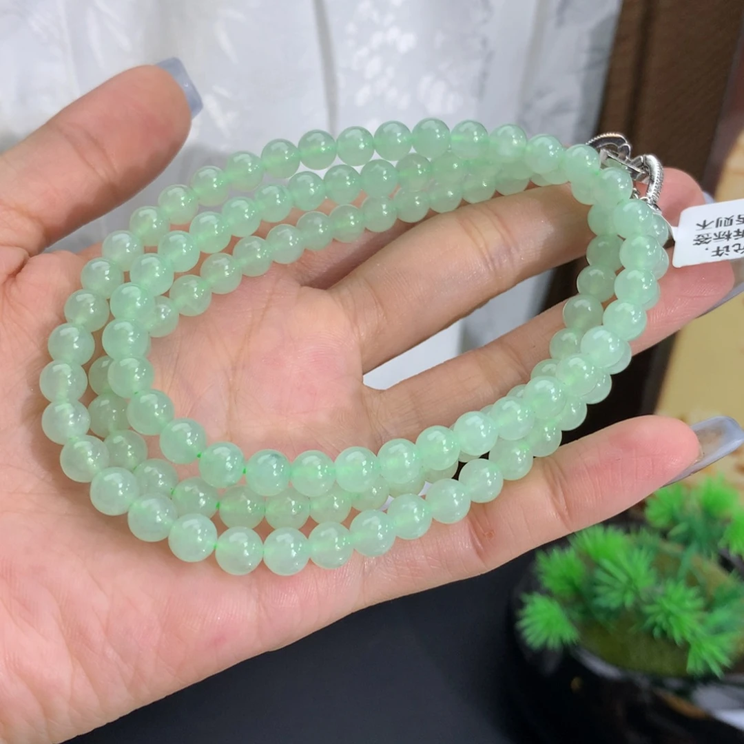 翡翠未镶嵌手串卡6冰胶晴项链