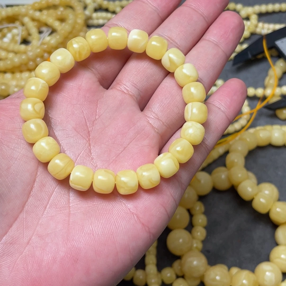 蜜蜡裸石未镶嵌₯****歲蜜蜡手串9.5mm