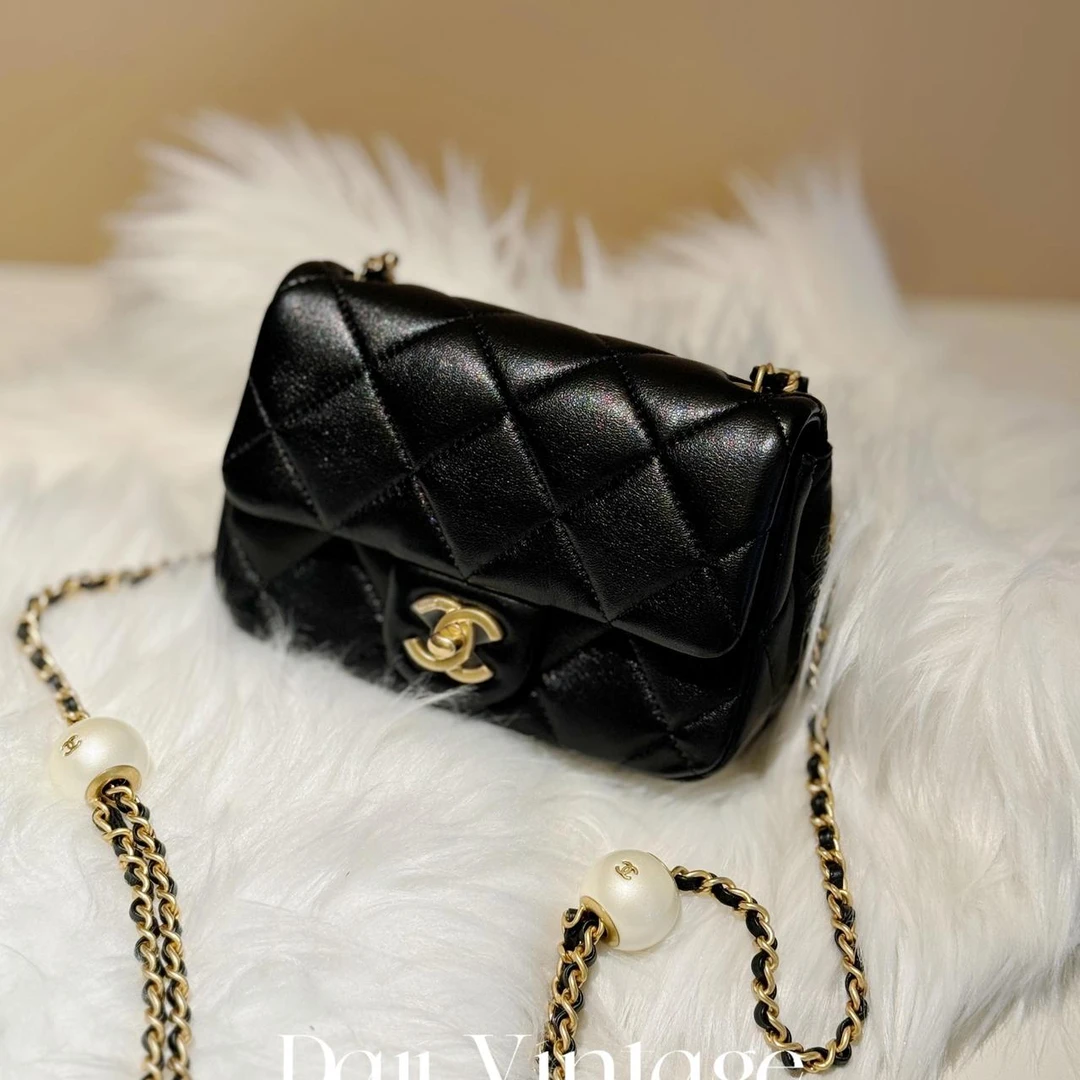 99新 Chanel/香奈儿 大吉中古/Chanel香奈儿24S黑金汤圆方胖子斜