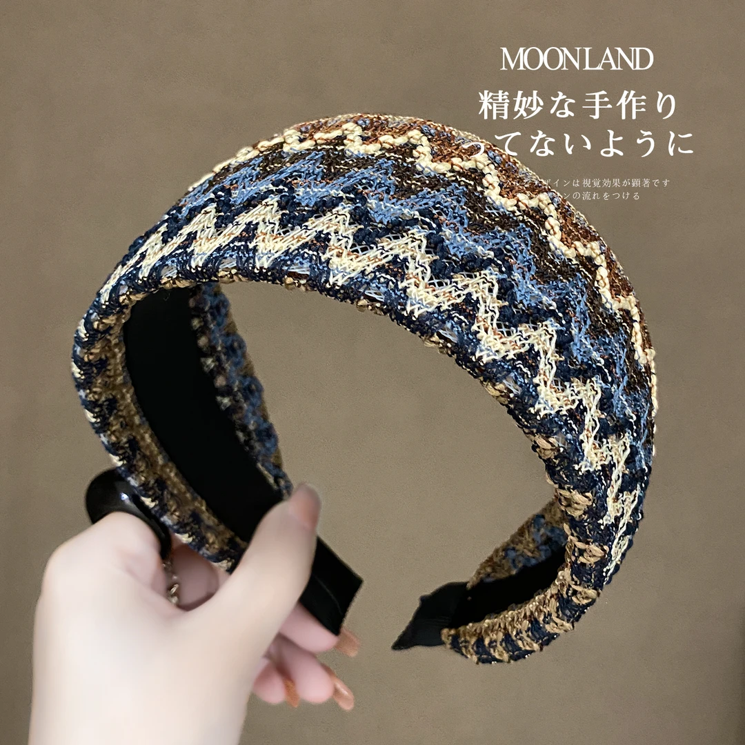 民族风宽边撞色发箍女高级感洋气时尚发卡日常外戴遮白发洗脸头箍