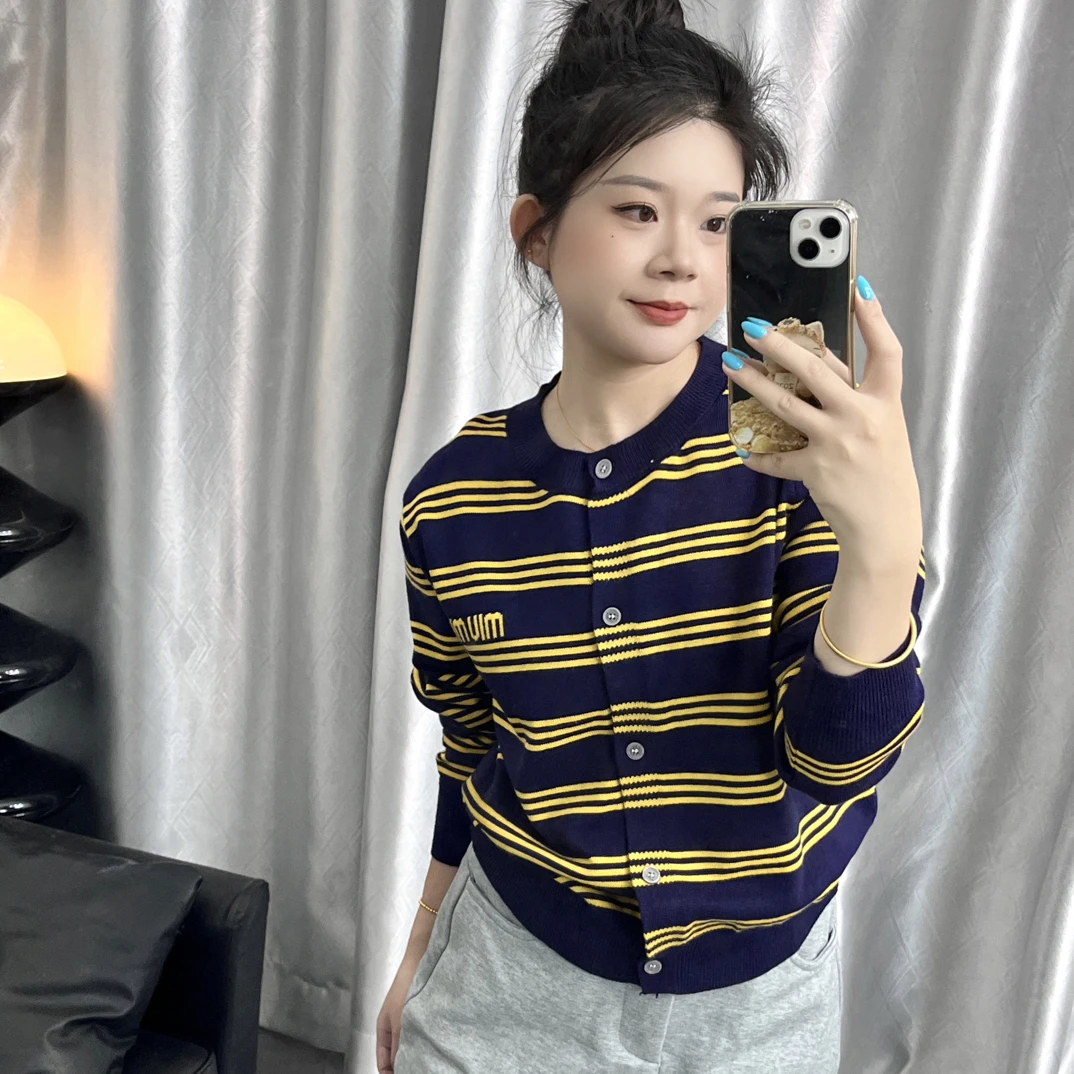 【虎妹推荐】小个子显白条纹针织开衫