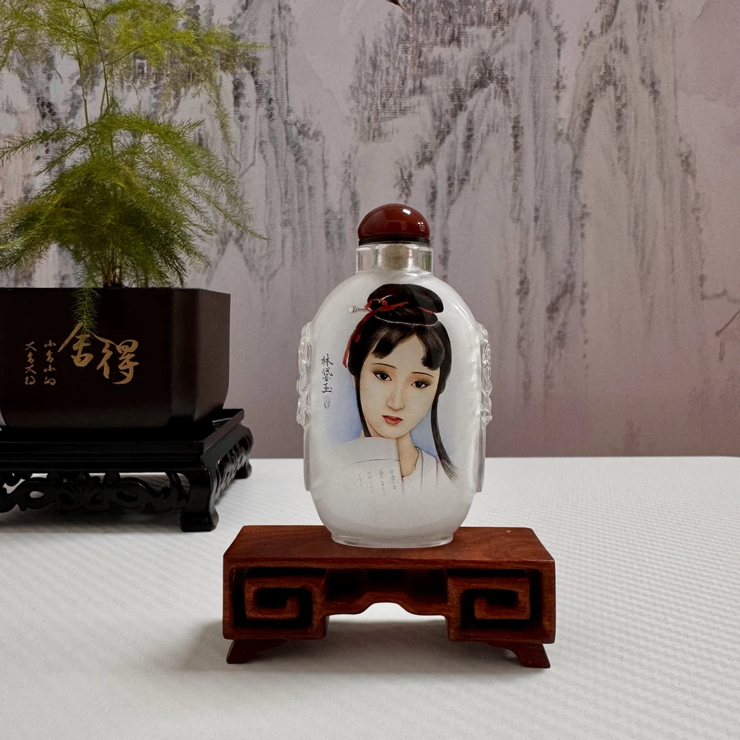 宫廷匠人品牌非遗内画鼻烟壶林黛玉摆件商务书房摆件文创礼品收藏