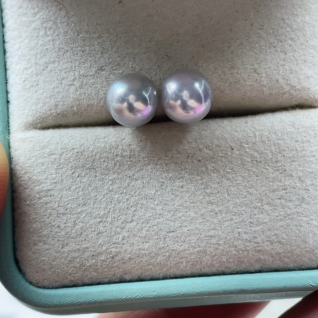 耳饰银S925镶嵌海水珍珠