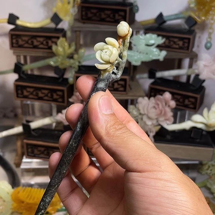 蛇纹石玉未镶嵌发饰