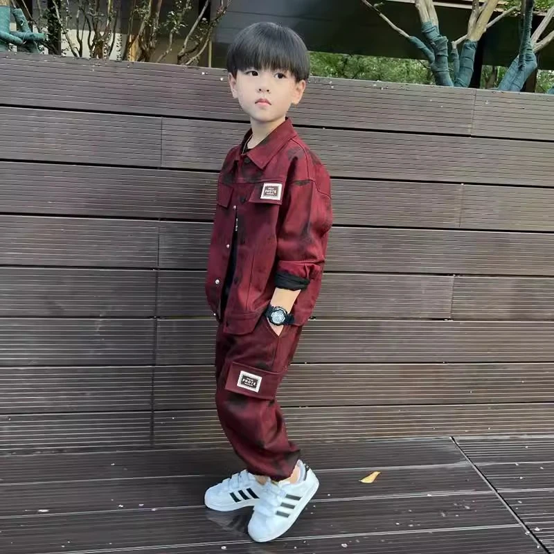 儿童套装春秋款新款韩版帅气炸街时尚宽松休闲男童中小童秋装外套