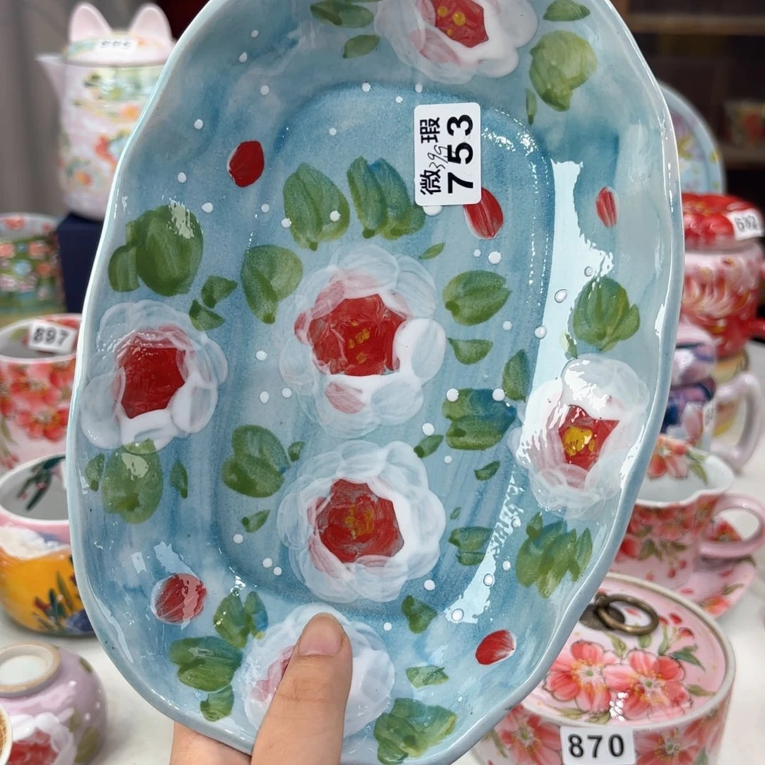 景德镇手绘高温釉下彩陶瓷茶具