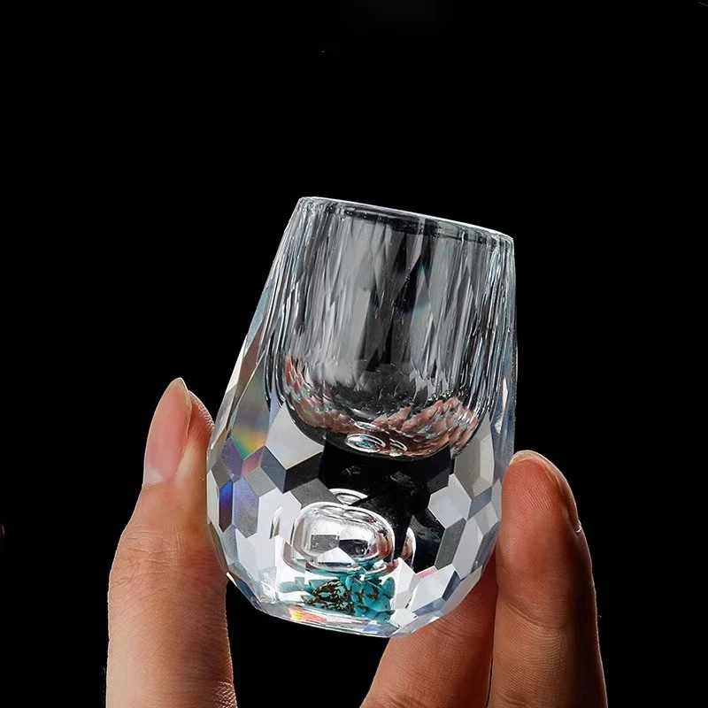 柏兮中式轻奢松石白酒杯家用高档分酒器一口杯小酒杯酒具