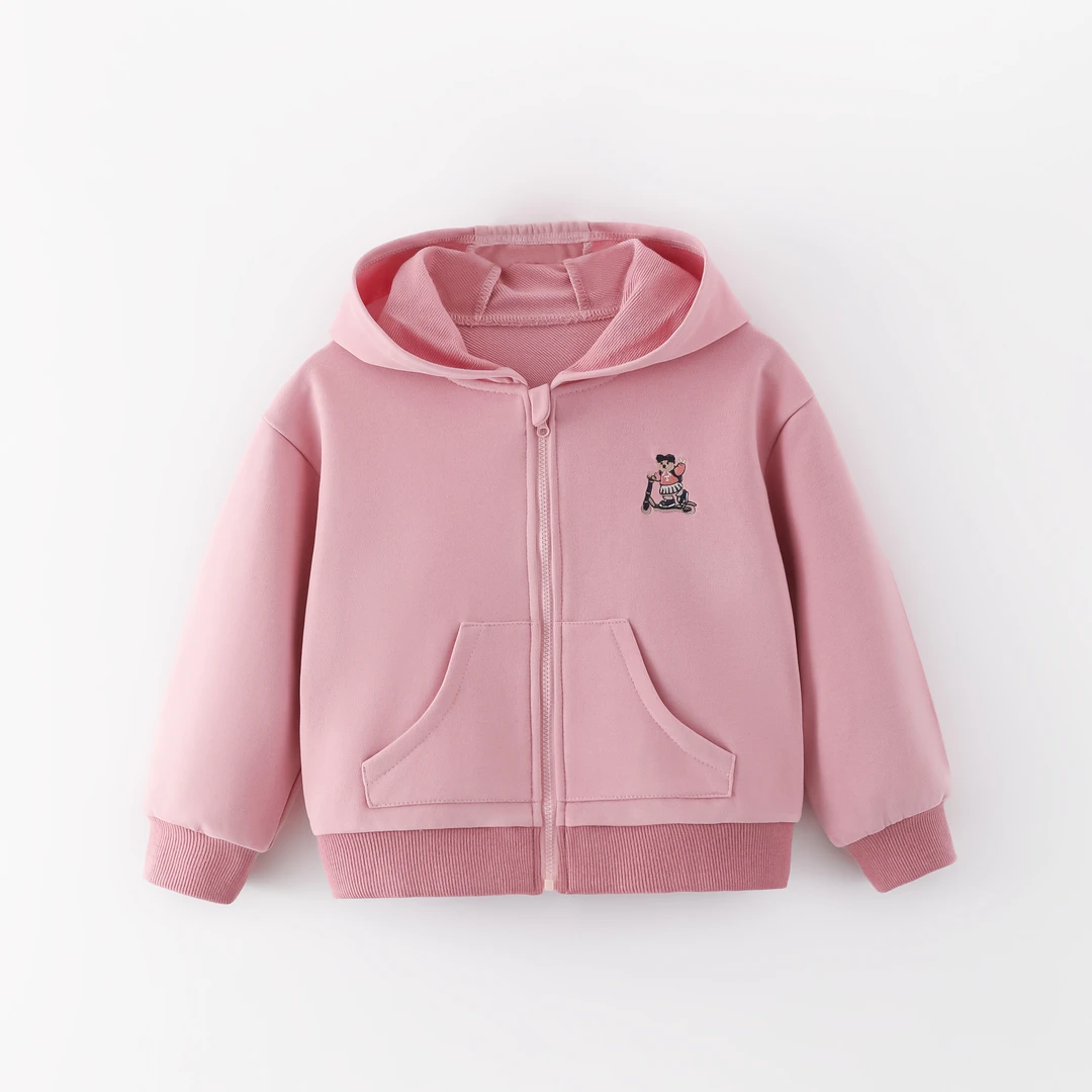 儿童戴帽上衣女中小童滑板小熊JQ402