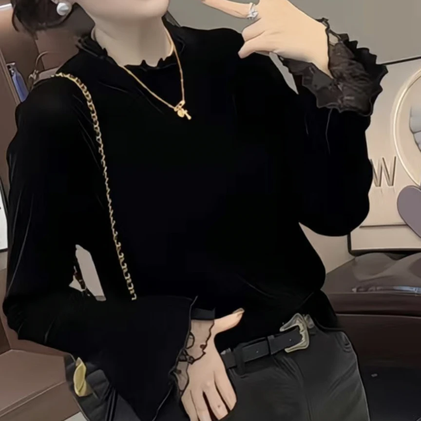 高级满送蕾丝袖口衫3535HJZDQ