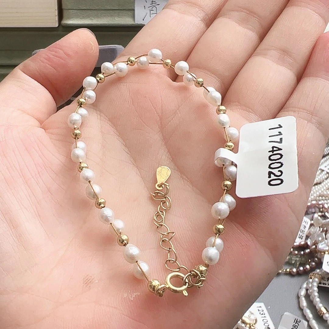 淡水珍珠手镯银S925镶嵌