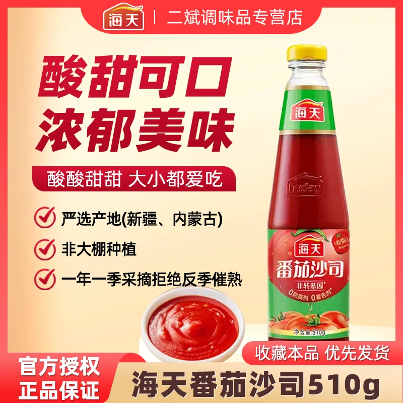 HADAY/海天番茄沙司茄汁510g商用0脂肪披萨沙拉西红柿酱料酱油