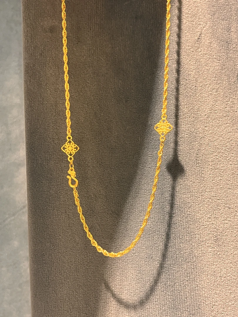 足金999四美毛衣链时尚百搭