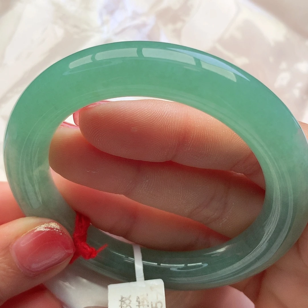 未镶嵌手镯翡翠5455圈口满色种色兼备满绿17号