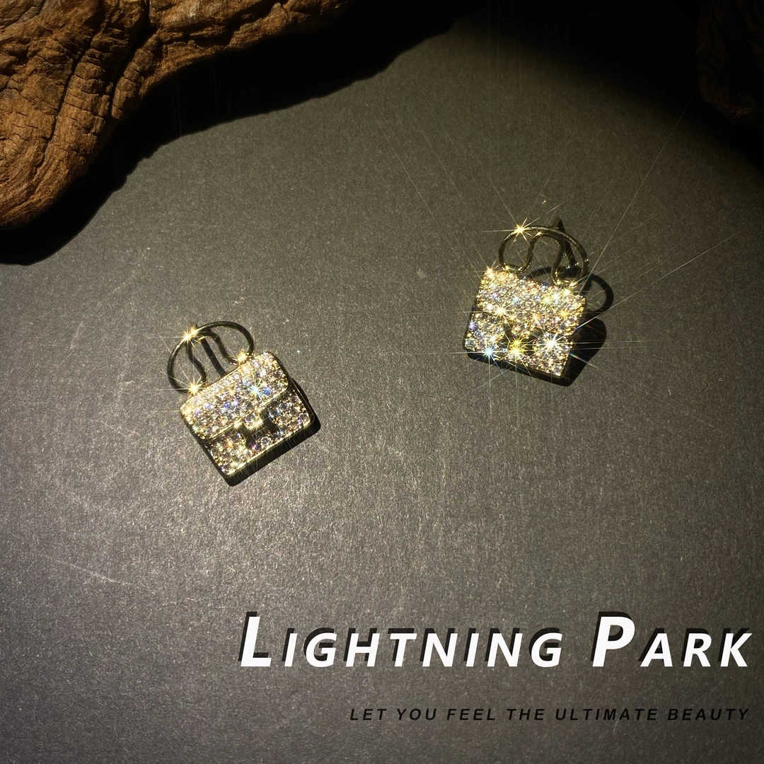 黄铜合成锆石耳饰 【小众轻奢】用心在做耳饰 小宝宝满钻耳饰2138