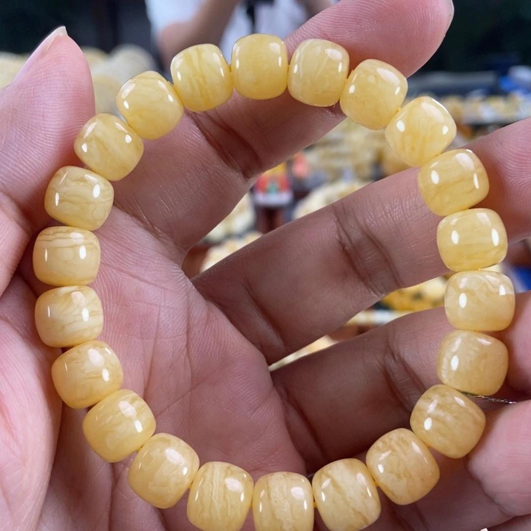 琥珀未镶嵌珠宝奇石10+虎皮纹老型手串14.51