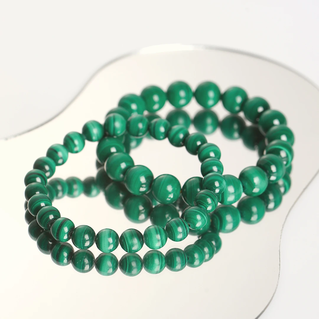 天然天眼孔雀石手链多样性发一