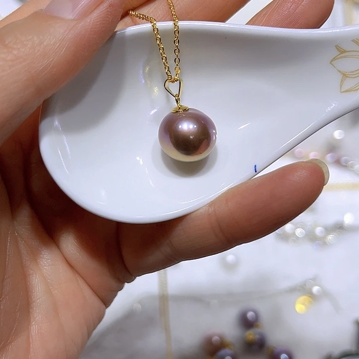 淡水珍珠紫珠金色瓜子扣合金